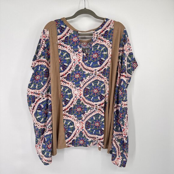 GiGiO Womens  Multicolor Bohemian Print poncho Top tunic size medium new - Picture 13 of 16